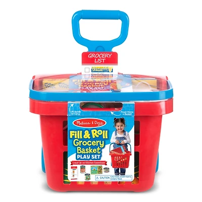 Melissa & Doug Fill & Roll Grocery Basket Play Set