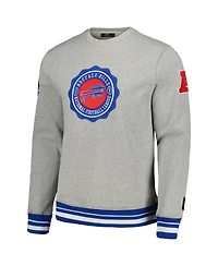 Men's Pro Standard Heather Gray Buffalo Bills Crest Emblem Pullover Sweatshirt