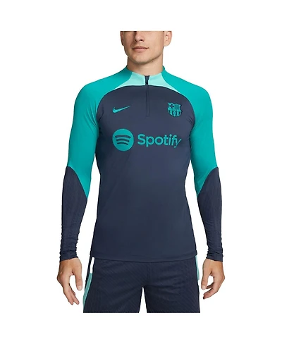 Men's Nike Navy Barcelona Strike Drill 2023/24 Performance Quarter-Zip Long Sleeve Top