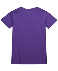 Men's and Women's Mitchell & Ness Purple Toronto Raptors Hardwood Classics Mvp Throwback Logo T-shirt