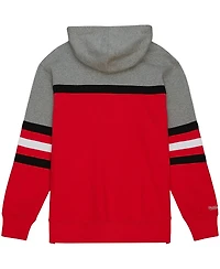 Men's Mitchell & Ness Red, Gray Carolina Hurricanes Head Coach Pullover Hoodie
