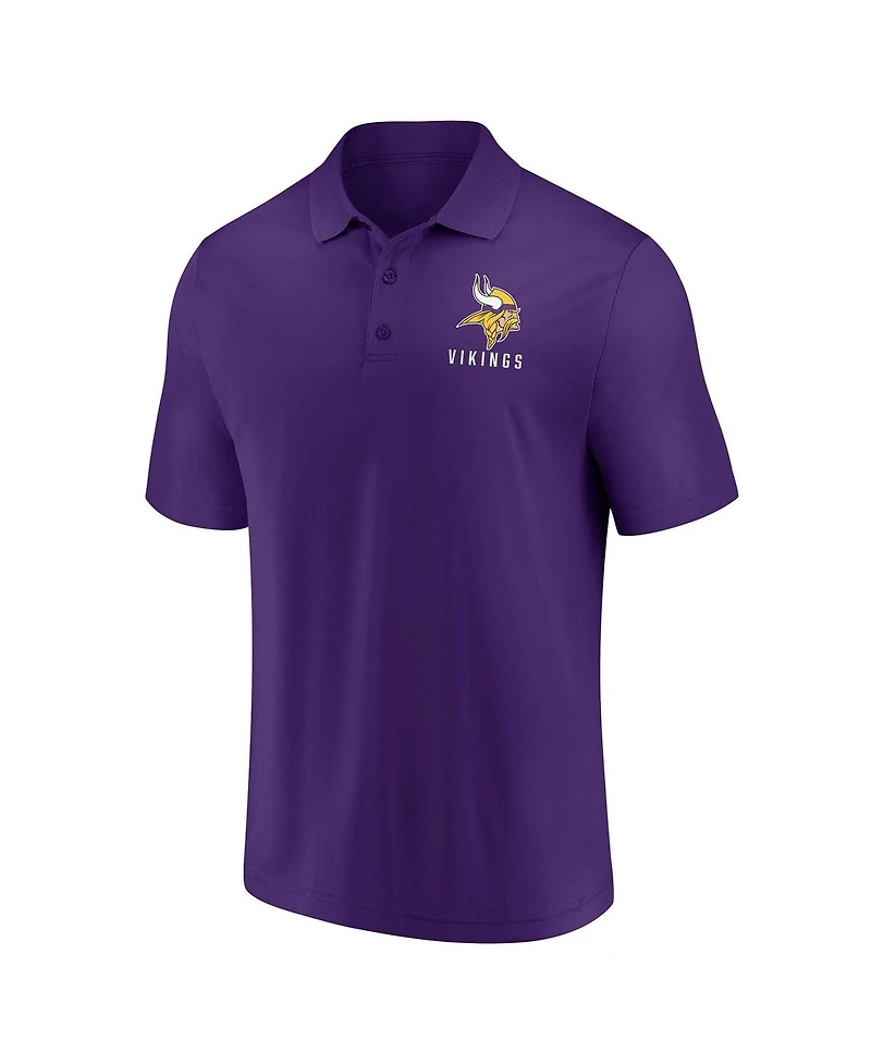 Men's Fanatics White, Purple Minnesota Vikings Lockup Two-Pack Polo Shirt Set