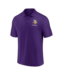 Men's Fanatics White, Purple Minnesota Vikings Lockup Two-Pack Polo Shirt Set