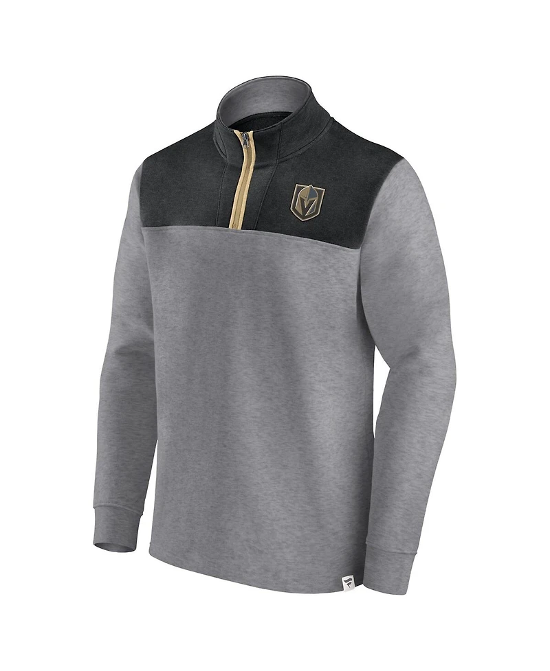 Men's Fanatics Heather Gray Vegas Golden Knights Launch It Quarter-Zip Jacket