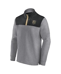 Men's Fanatics Heather Gray Vegas Golden Knights Launch It Quarter-Zip Jacket