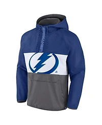 Men's Fanatics Blue Tampa Bay Lightning Flagrant Foul Anorak Raglan Half-Zip Hoodie Jacket