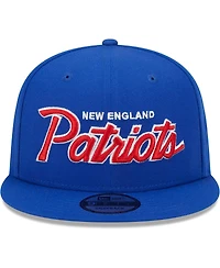 Men's New Era Royal New England Patriots Main Script 9FIFTY Snapback Hat