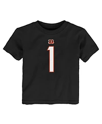 Toddler Boys and Girls Nike Ja'Marr Chase Black Cincinnati Bengals Player Name Number T-shirt