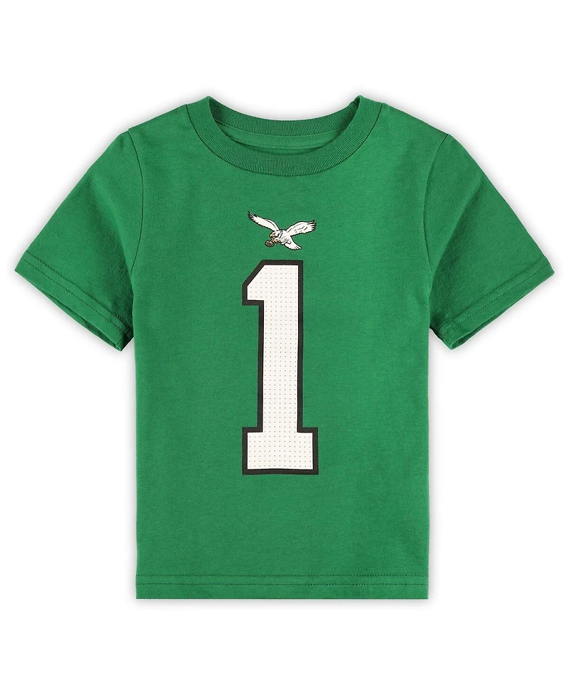 Toddler Boys and Girls Nike Jalen Hurts Kelly Green Philadelphia Eagles Player Name and Number T-shirt