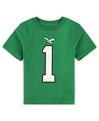 Toddler Boys and Girls Nike Jalen Hurts Kelly Green Philadelphia Eagles Player Name and Number T-shirt