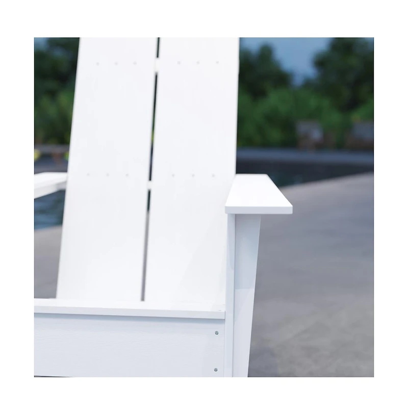 Piedmont Modern 2 Slat Back All-Weather Poly Resin Wood Adirondack Chair