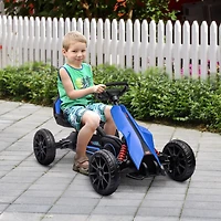 Aosom Kids Pedal Go Kart, Outdoor Ride on Toy with Adjustable Seat, Swing Axle, Handbrake, 4 Non-Slip Eva Wheels for Boys and Girls Aged 3-8 Years Old