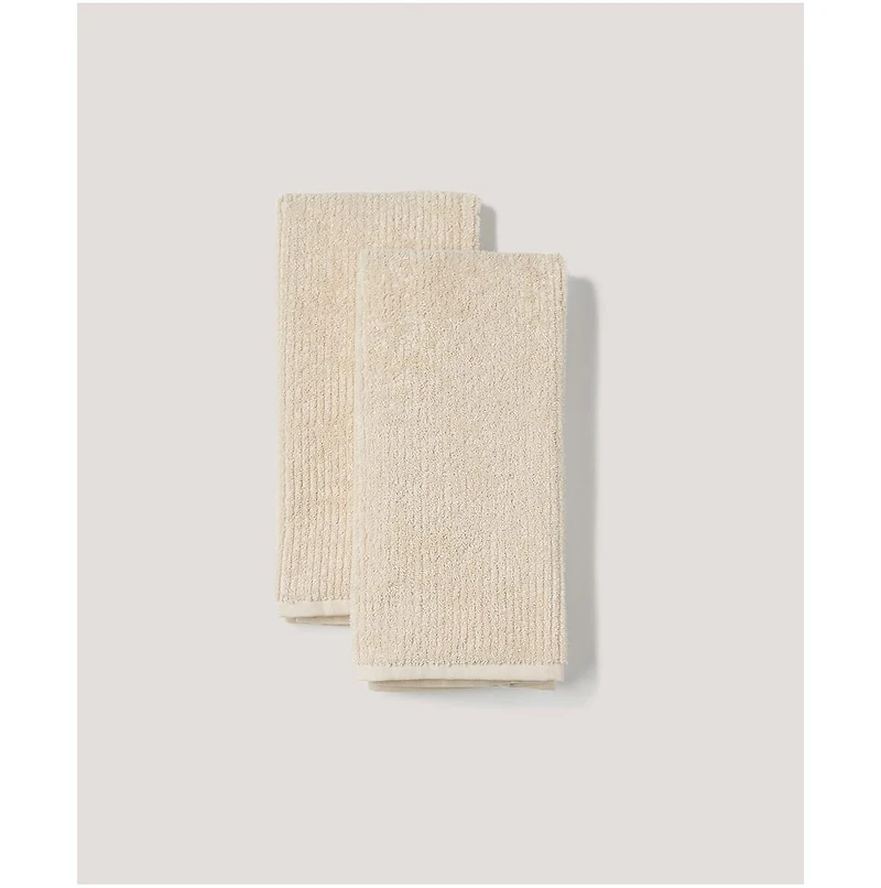 Organic Cotton Spa Rib Hand Towel 2-Pack
