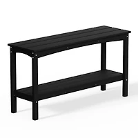 55" Outdoor Patio Hdpe Adirondack 2-Tier Shelf Console Table