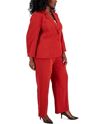 Le Suit Plus Crepe Two-Button Blazer Pantsuit