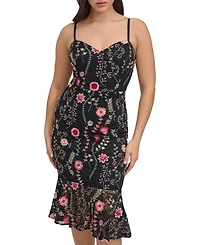 Siena Women's Embroidered Lace Midi Dress