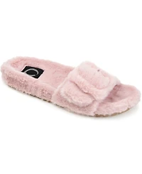 Journee Collection Women's Shadow Faux Fur Slide Slipper