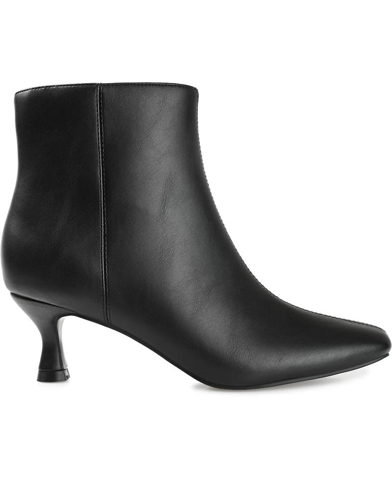 Journee Collection Women's Kelssa Wide Width Square Toe Kitten Heel Dress Booties