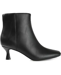 Journee Collection Women's Kelssa Wide Width Square Toe Kitten Heel Dress Booties
