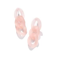 Sohi Women's Pink Chain-link Drop Earrings