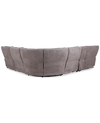 Closeout! Deklyn 129" 6-Pc. Zero Gravity Fabric Sectional with 2 Power Recliners & 1 Console, Created for Macy's