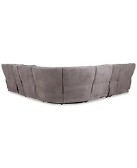 Closeout! Deklyn 129" 7-Pc. Zero Gravity Fabric Sectional with 3 Power Recliners & 2 Consoles, Created for Macy's