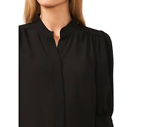 CeCe Women's 3/4-Sleeve Collared Button Down Top
