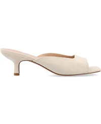 Journee Collection Women's Larna Square Toe Slip On Kitten Heels