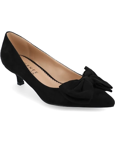 Journee Collection Women's Orana Wide Width Pointed Toe Kitten Heel Pumps