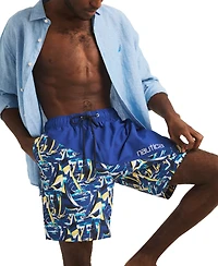 Nautica Men's Heritage Diagonal Full Elastic 8" Swim Trunks