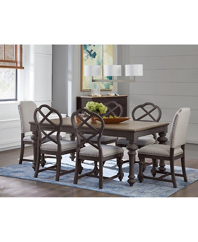 Mandeville 7 Pc. Dining Set (Rectangular Table, 4 X-Back Chairs & 2 Upholstered Chairs)
