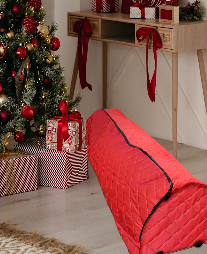 Northlight Quilted Rolling Artificial Christmas Tree Storage Bag for Trees Up to 9'