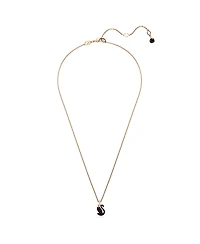 Swarovski Swan, Small, Black, Rose Gold-Tone Iconic Swan Pendant Necklace