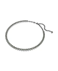 Swarovski Round Cut, Gray, Ruthenium Plated Imber Tennis Necklace