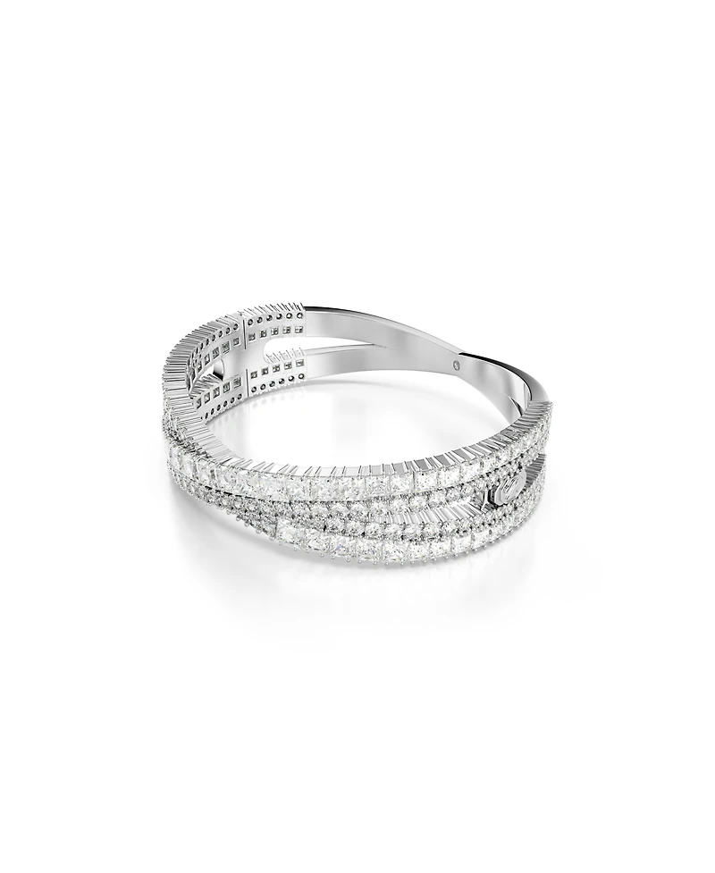 Swarovski Mixed Cuts, Infinity, White, Rhodium Plated Hyperbola Cuff Bracelet