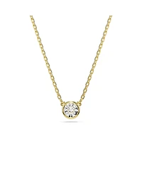 Swarovski Round Cut, White, Gold-Tone Imber Pendant Necklace
