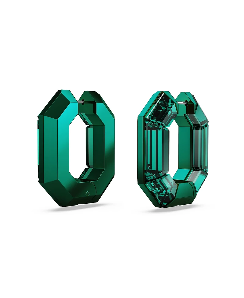 Swarovski Green or Pink, Aluminum Lucent Mini Hoop Earrings