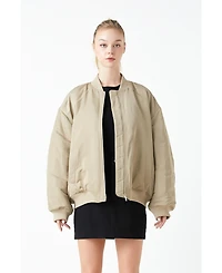 Women's Ruched Bomber Jacket