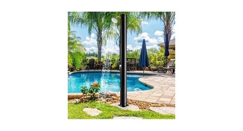 7.2 Feet Solar-Heated Outdoor Shower with Free-Rotating Head