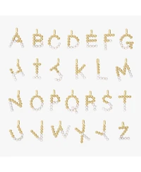 Cultured Pearl Pave Initial Necklace