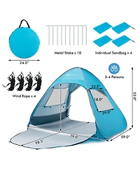 Automatic Pop-up Beach Tent with Carrying Bag