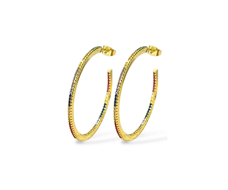 Rainbow Hoop Earrings