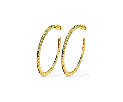 Rainbow Hoop Earrings