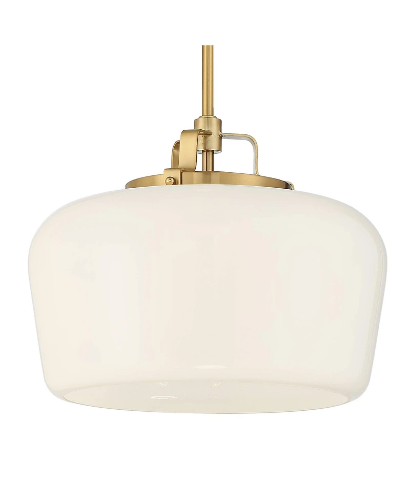 Mystic Gold Pendant Chandelier Lighting 15" Wide Modern Opal White Glass Shade 3-Light Fixture for Dining Room Living House Foyer Kitchen Island Entry