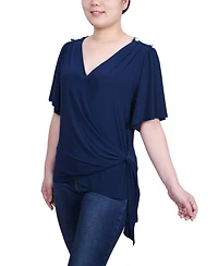 Ny Collection Women's Short Sleeve Wrap Top