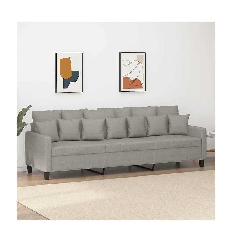 vidaXL 3-Seater Sofa Light Gray 82.7" Fabric