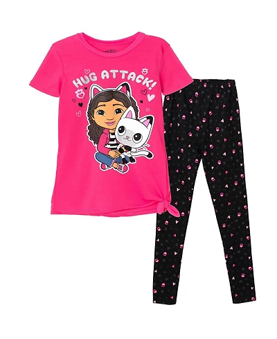 Gabby's Dollhouse Toddler Girls Dreamworks Gabbys Pandy Paws T-Shirt and Leggings Outfit Set
