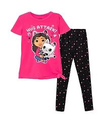 Gabby's Dollhouse Toddler Girls Dreamworks Gabbys Pandy Paws T-Shirt and Leggings Outfit Set