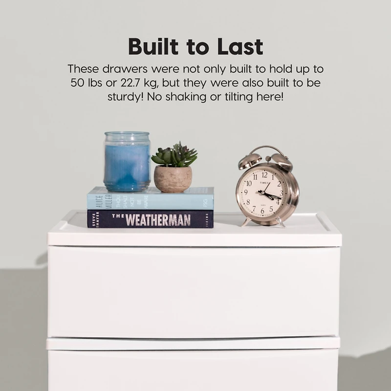 Iris Usa 4 Wide Drawer Storage, Organizer Unit for Bedroom, Closet, Living Room, Nursery, Dorm, White Frame with Matte White Front Panels, Set of 1