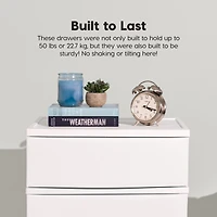 Iris Usa 4 Wide Drawer Storage, Organizer Unit for Bedroom, Closet, Living Room, Nursery, Dorm, White Frame with Matte White Front Panels, Set of 1